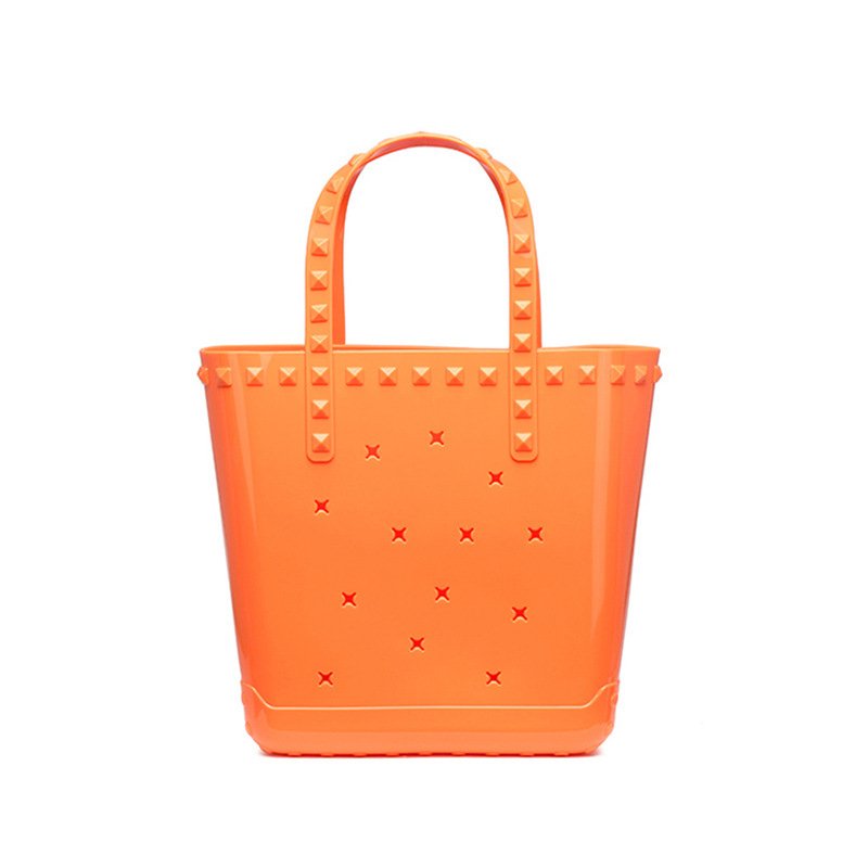 画像2: STUDDED JELLY TOTE BAG Y2K シリコン ジェリー バッグ ゼリー 透明 ビーチ トート ハンドバッグ (2)