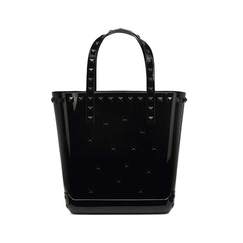 画像6: STUDDED JELLY TOTE BAG Y2K シリコン ジェリー バッグ ゼリー 透明 ビーチ トート ハンドバッグ (6)