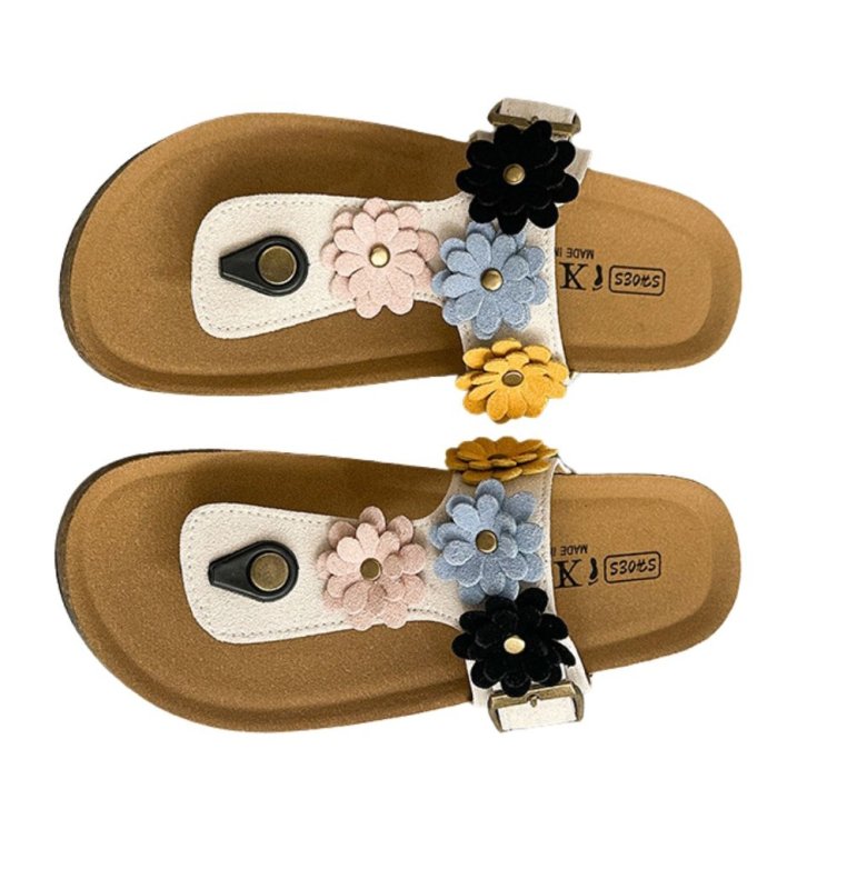 画像3: Floral motif thong sandals  花フラワー 付モチーフトング サンダル  (3)