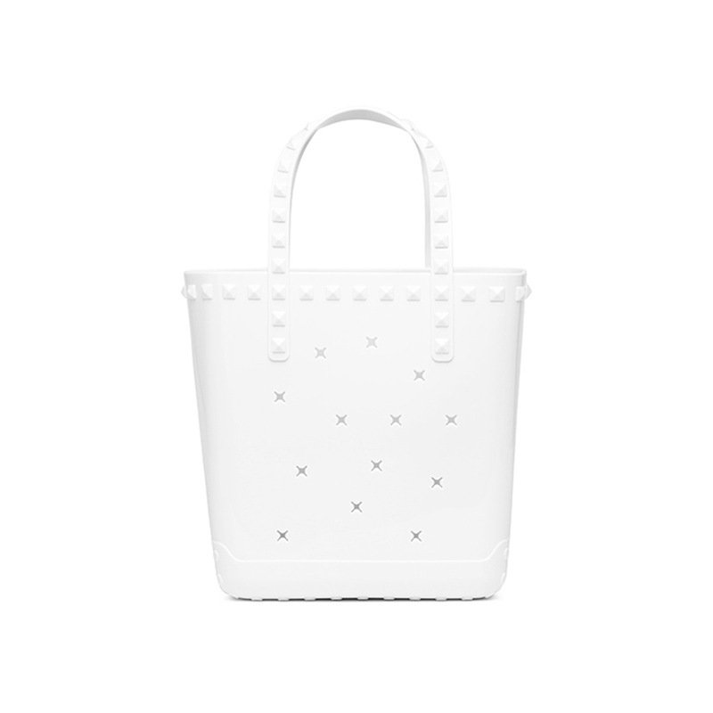 画像7: STUDDED JELLY TOTE BAG Y2K シリコン ジェリー バッグ ゼリー 透明 ビーチ トート ハンドバッグ (7)