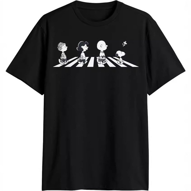 画像3: Snoopy & Friends Abbey Road Print Short-Sleeve T-Shirt ユニセックス 男女兼用スヌーピー＆フレンズ アビーロードプリント半袖Tシャツ (3)