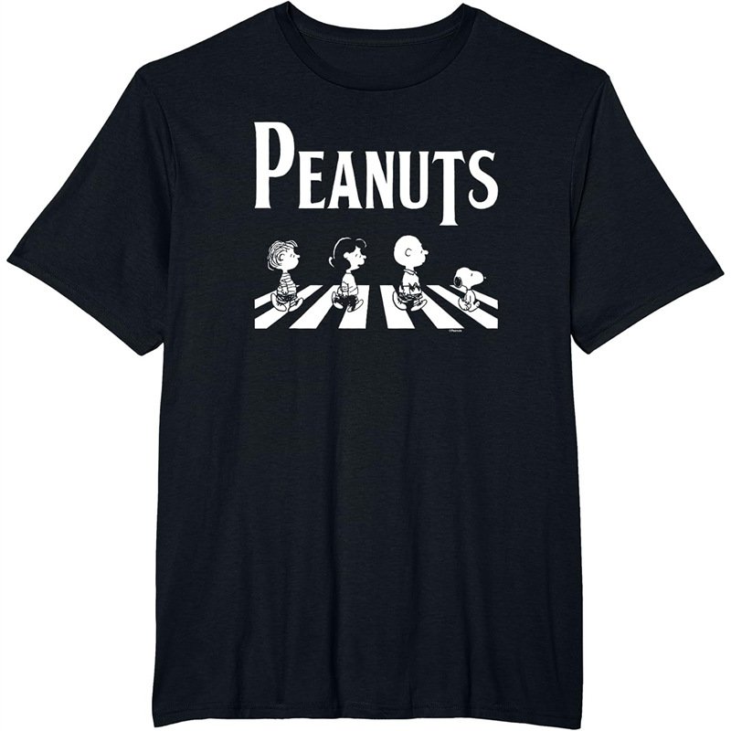 画像1: Snoopy & Friends Abbey Road Print Short-Sleeve T-Shirt ユニセックス 男女兼用スヌーピー＆フレンズ アビーロードプリント半袖Tシャツ (1)