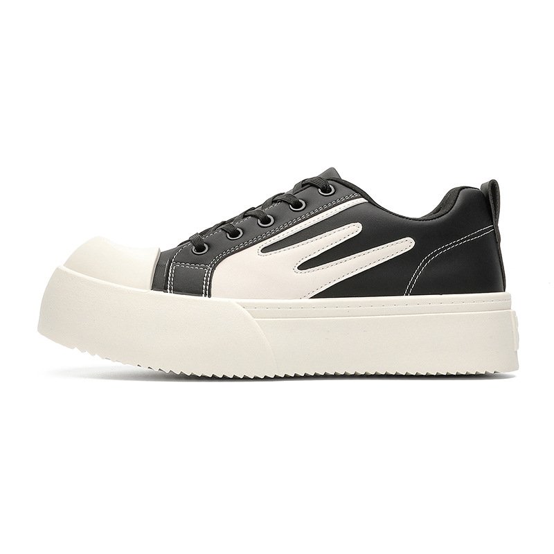 画像1: Big Head Leather Platform Lace-Up Sneakers Shoes　ユニセックス 男女兼用ビッグヘット厚底プラットフォームレースアップレザースニーカーシューズ (1)