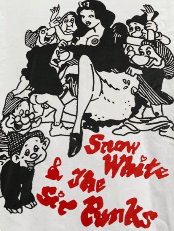 画像2: Snow White punk parody print Short-Sleeve T-Shirt  ユニセックス 男女兼用 白雪姫スノーホワイトパンクパロディープリント半袖Tシャツ (2)