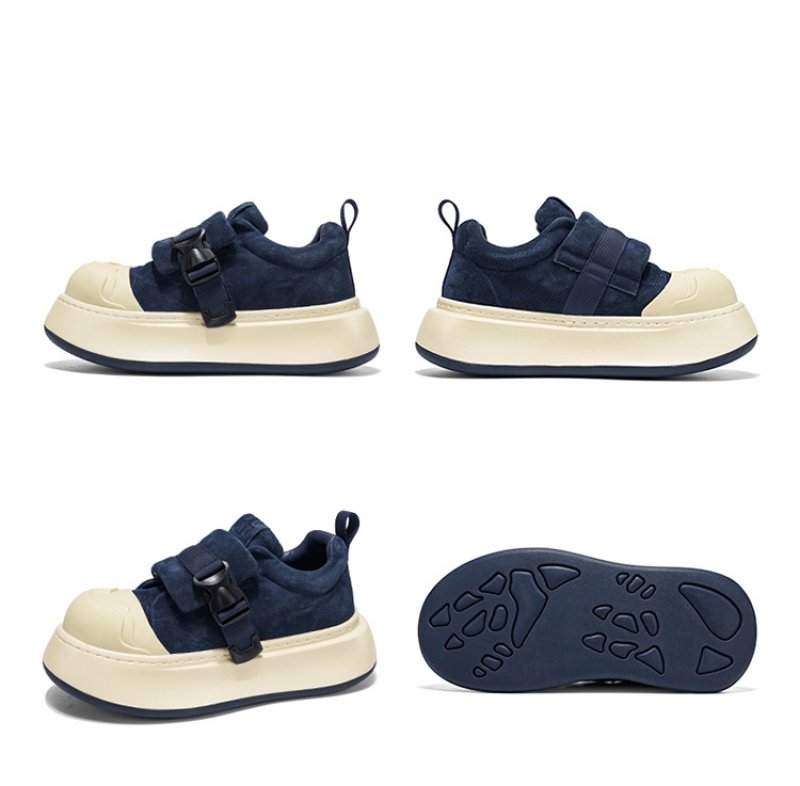 画像2: Men's Air-Cushioned Platform Sneakers Shoes　ユニセックス 男女兼用エアークッションベルト厚底プラットフォームレザースニーカーシューズ (2)