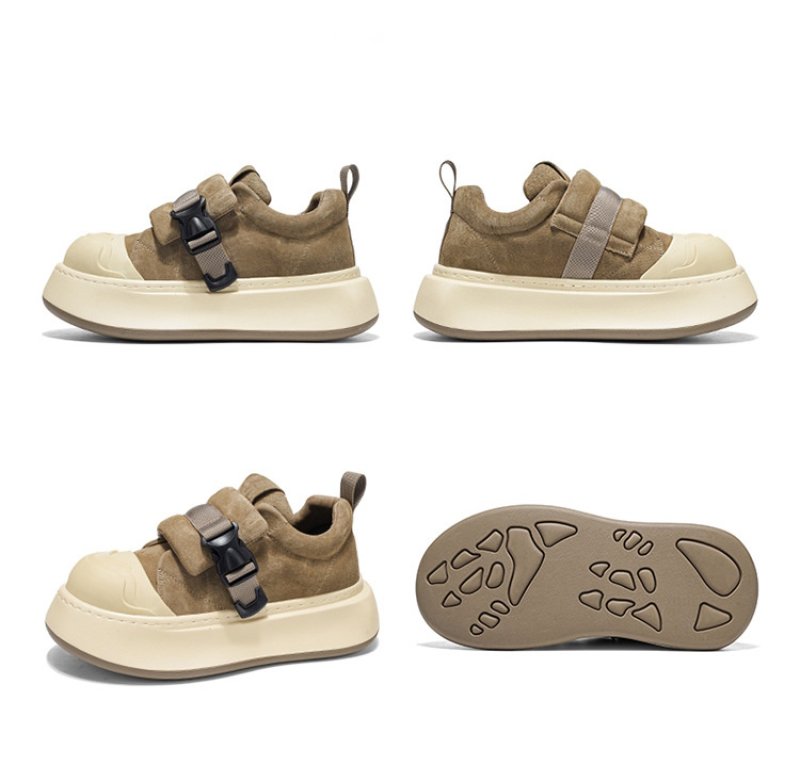画像3: Men's Air-Cushioned Platform Sneakers Shoes　ユニセックス 男女兼用エアークッションベルト厚底プラットフォームレザースニーカーシューズ (3)