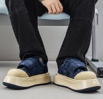 画像6: Men's Air-Cushioned Platform Sneakers Shoes　ユニセックス 男女兼用エアークッションベルト厚底プラットフォームレザースニーカーシューズ (6)