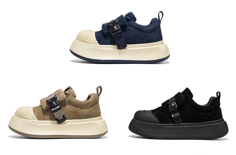 画像5: Men's Air-Cushioned Platform Sneakers Shoes　ユニセックス 男女兼用エアークッションベルト厚底プラットフォームレザースニーカーシューズ (5)