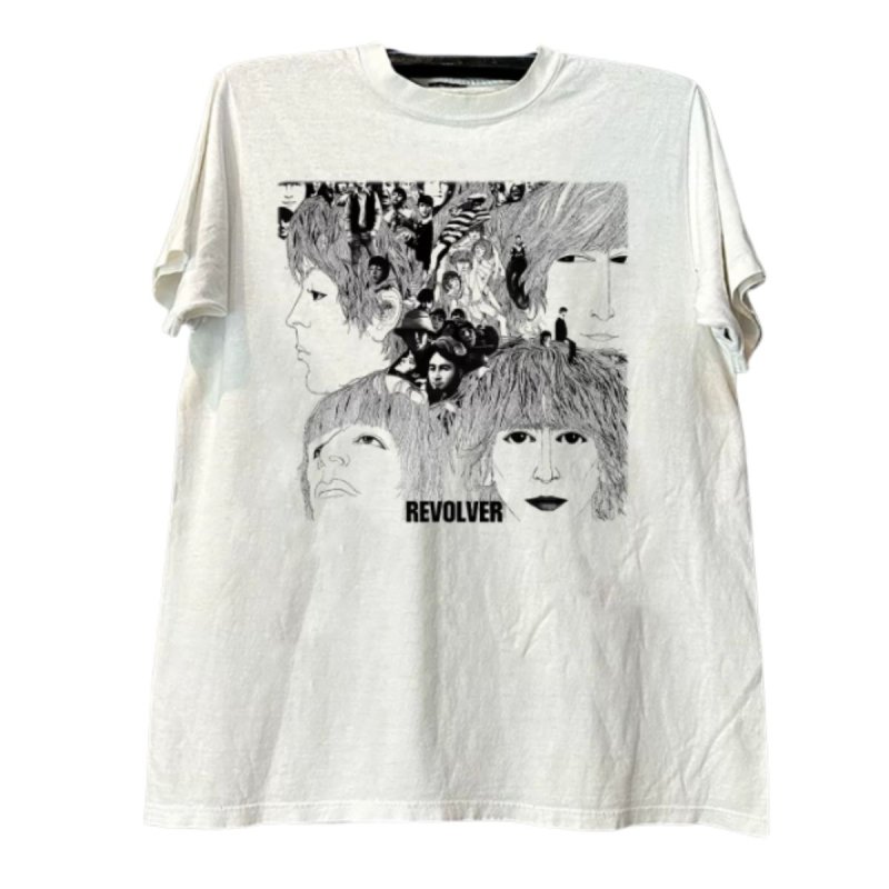 画像1: A sketch inspired by a Beatles album print Short-Sleeve T-Shirt  ユニセックス 男女兼用 ビートルズアルバムヴィンテージスタイルプリント半袖Tシャツ (1)