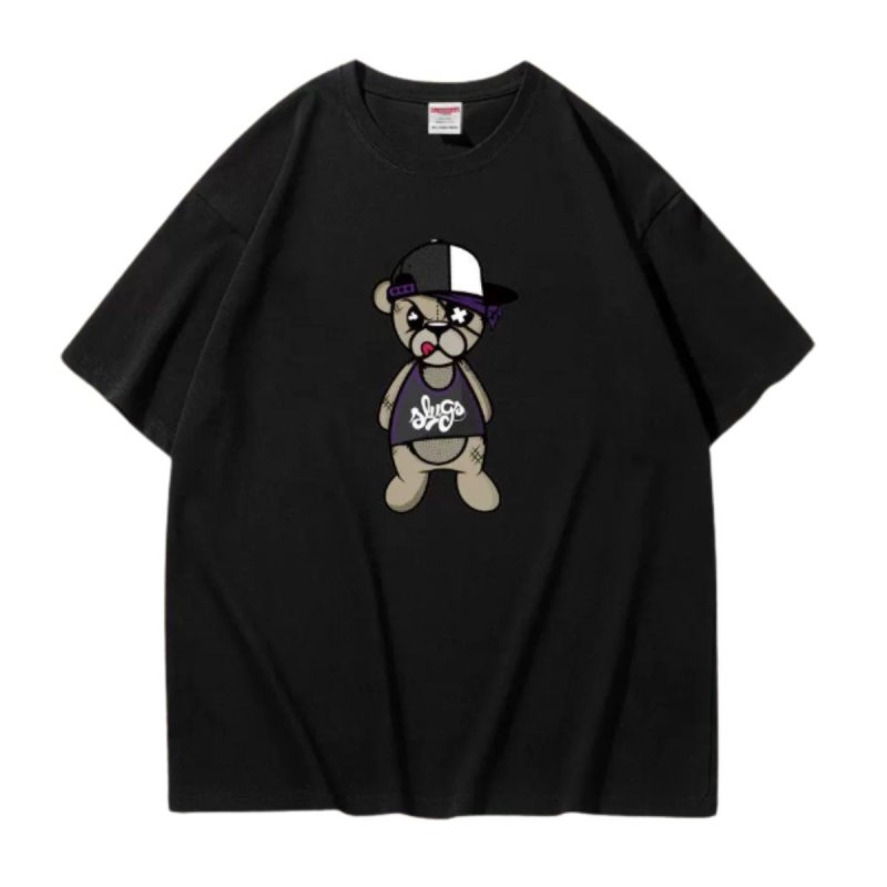 画像2: Violent Baby Bear Short-Sleeve  T-Shirt ユニセックス 男女兼用小熊ベビーベアプリント半袖Tシャツ (2)