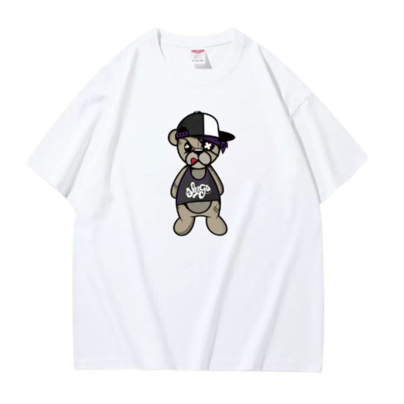 画像1: Violent Baby Bear Short-Sleeve  T-Shirt ユニセックス 男女兼用小熊ベビーベアプリント半袖Tシャツ (1)