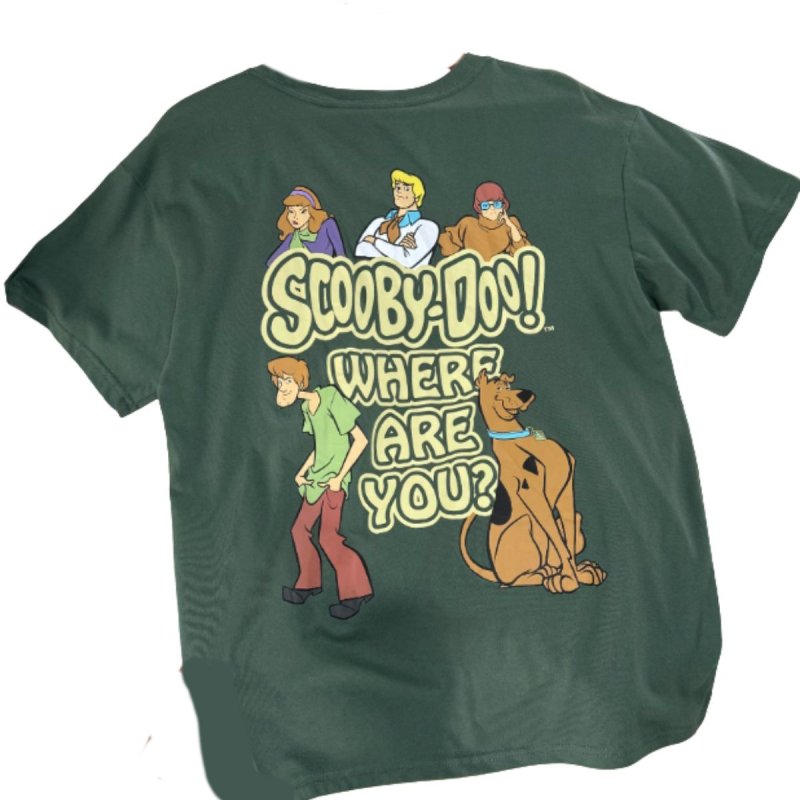 画像1: Scooby Doo  print Short-Sleeve T-Shirt  ユニセックス 男女兼用 スクービードゥープリントヴィンテージスタイルプリント半袖Tシャツ (1)