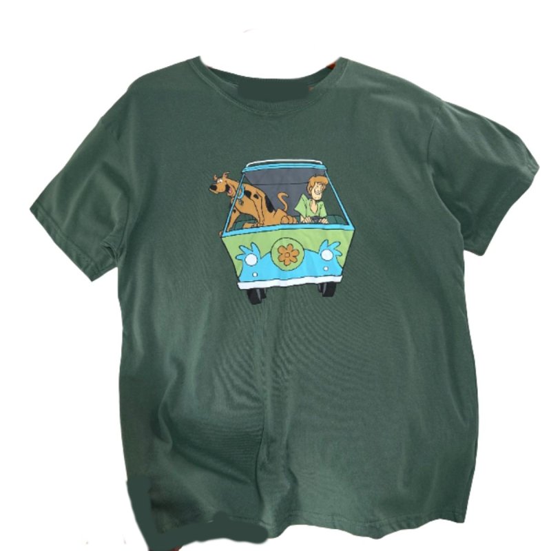 画像2: Scooby Doo  print Short-Sleeve T-Shirt  ユニセックス 男女兼用 スクービードゥープリントヴィンテージスタイルプリント半袖Tシャツ (2)