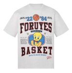 画像1: Tweety x Basketball Print Short-Sleeve T-Shirt  ユニセックス 男女兼用 トゥイーティー×バスケットボールプリント半袖Tシャツ (1)