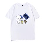 画像1: Snoopy & Woodstock x CHEEER Flag Short-Sleeve  T-Shirt ユニセックス 男女兼用スヌーピー＆ウッドストック×チアフラッグプリント半袖Tシャツ (1)