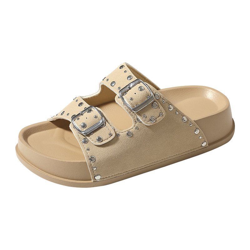 画像1: Studded Billiken Platform Sandals Slippers shoes 　スタッズ付きビリケン厚底プラットフォームサンダル スリッパ  シューズ　 (1)