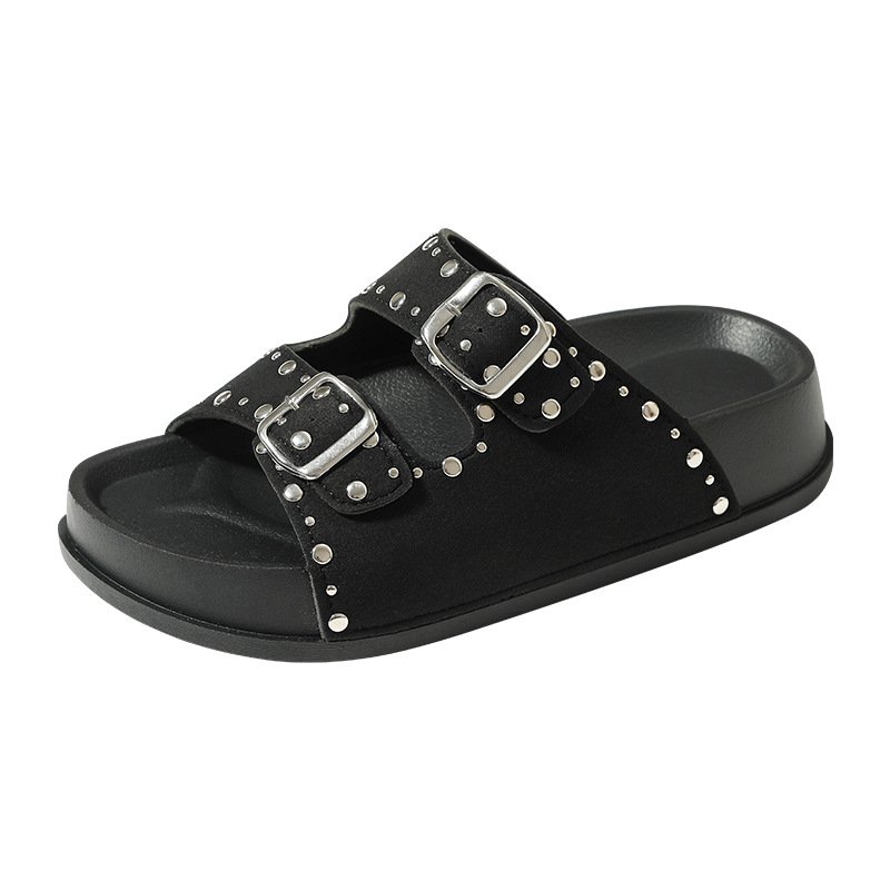 画像2: Studded Billiken Platform Sandals Slippers shoes 　スタッズ付きビリケン厚底プラットフォームサンダル スリッパ  シューズ　 (2)