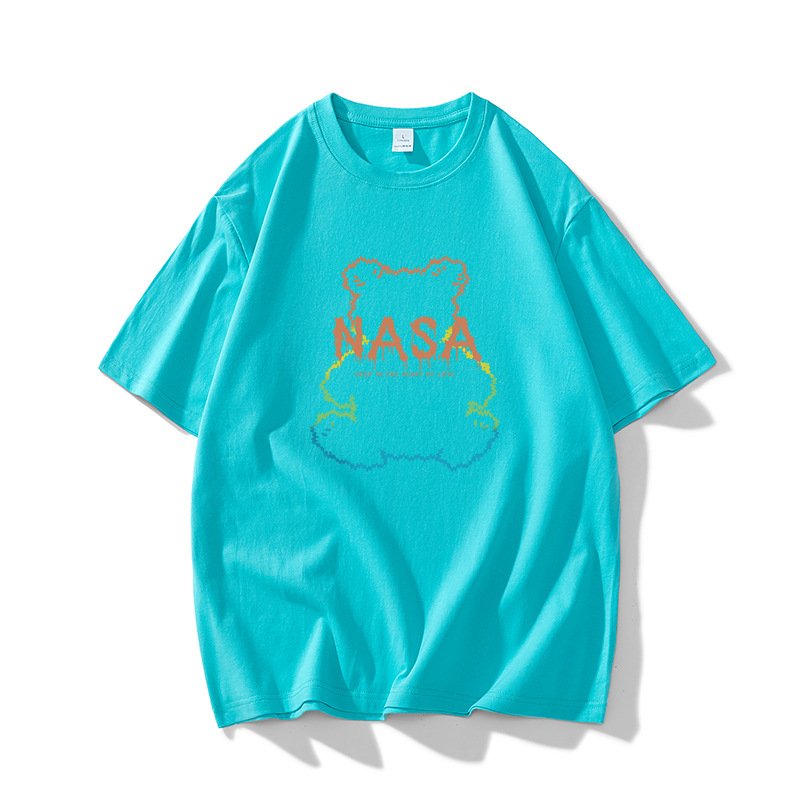 画像1: NASA x Silhouette Bear Short-Sleeve  T-Shirt  ユニセックス 男女兼用ナサNASA×シルエットベアプリント半袖Tシャツ (1)
