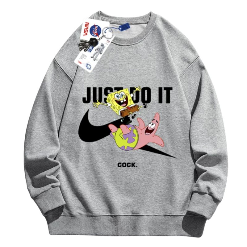 画像2: Brokne JUST DO IT Later × Spongebob & Patrick print Sweat shirt ユニセックス 男女兼用 JUST DO IT Later スポンジボブ ＆ パトリック ブロークン スウォッシュプリント トレーナー (2)