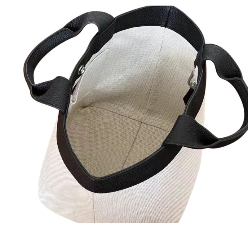 画像4: Canvas & Leather Handle Tote Bag　 キャンバス＆レザーハンドル トートバッグハンドバッグ (4)