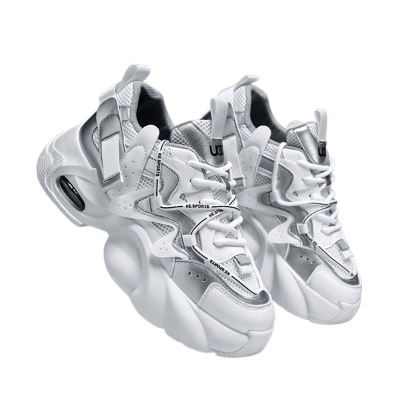 画像3: Platform color-block dad lace-up sneakers Shoes　ユニセックス 男女兼用エアークッションカラーブロック厚底プラットフォームスニーカーシューズ (3)