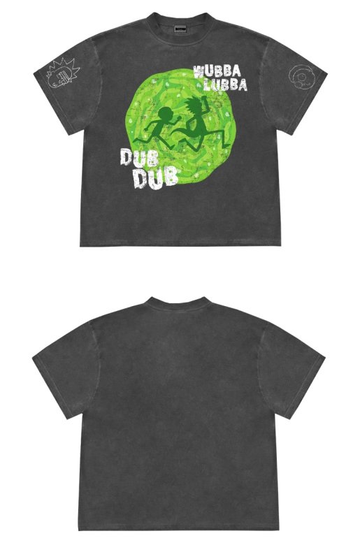 画像6: Rick and Morty Wubba Lubba Dub Dub  Short-Sleeve  T-Shirt  ユニセックス 男女兼用リックモーティWubba Lubba Dub Dubゴシゴシプリント半袖Tシャツ (6)