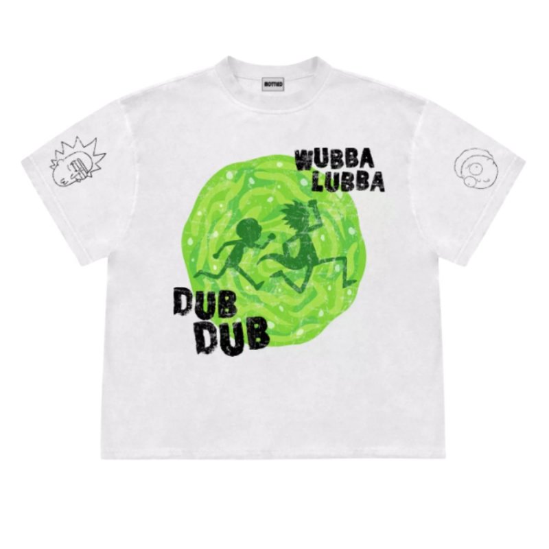 画像1: Rick and Morty Wubba Lubba Dub Dub  Short-Sleeve  T-Shirt  ユニセックス 男女兼用リックモーティWubba Lubba Dub Dubゴシゴシプリント半袖Tシャツ (1)