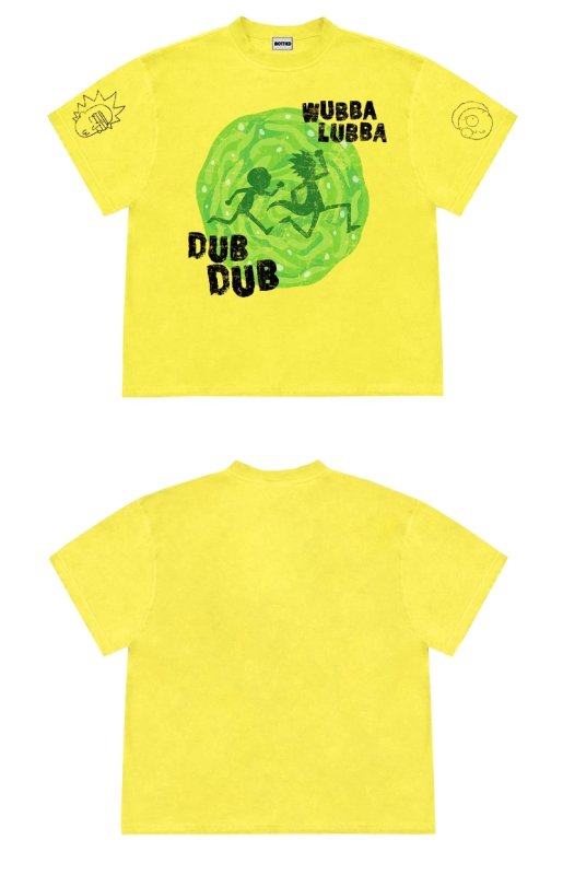 画像5: Rick and Morty Wubba Lubba Dub Dub  Short-Sleeve  T-Shirt  ユニセックス 男女兼用リックモーティWubba Lubba Dub Dubゴシゴシプリント半袖Tシャツ (5)