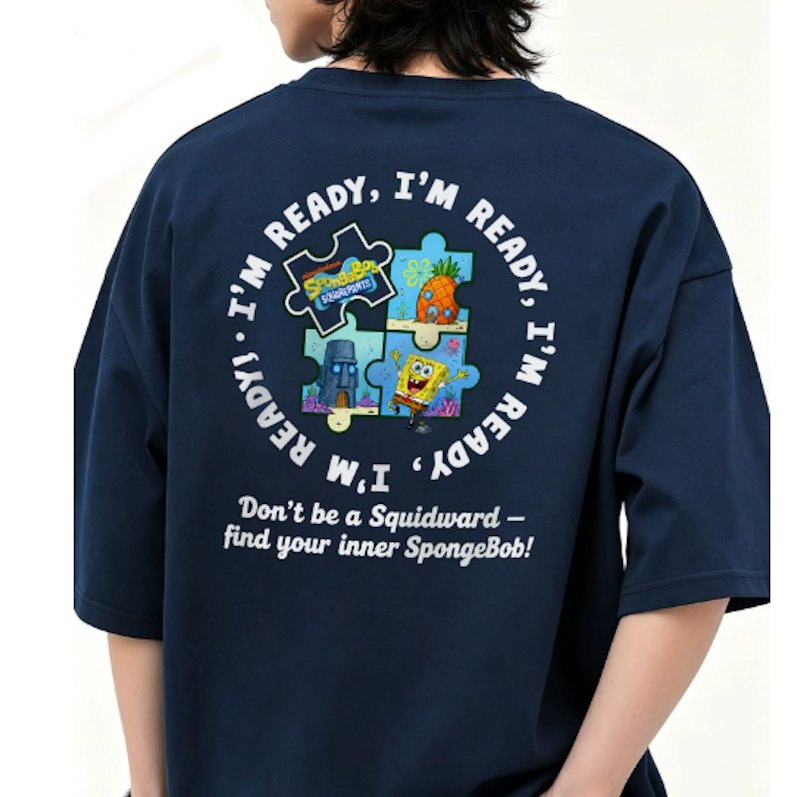 画像10: SpongeBob jigsaw puzzle Short-Sleeve  T-Shirt  ユニセックス 男女兼用スポンジボブジグソーパズルプリント半袖Tシャツ (10)