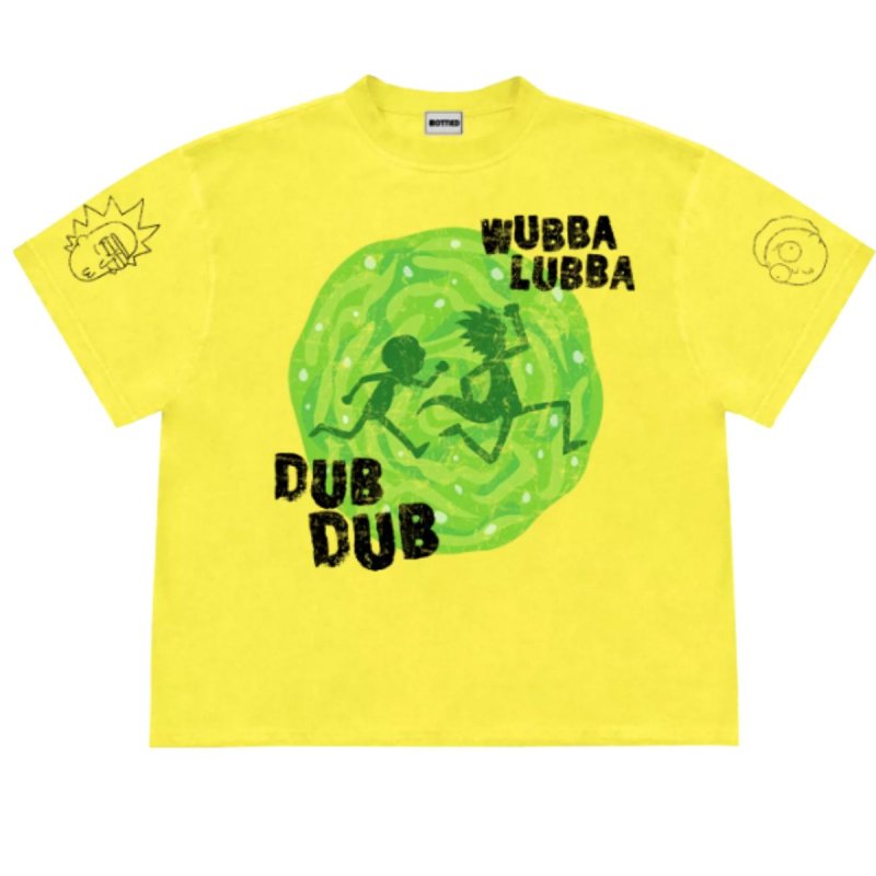 画像2: Rick and Morty Wubba Lubba Dub Dub  Short-Sleeve  T-Shirt  ユニセックス 男女兼用リックモーティWubba Lubba Dub Dubゴシゴシプリント半袖Tシャツ (2)