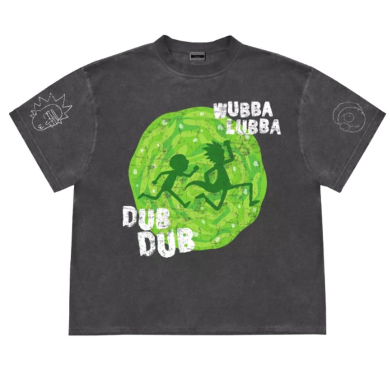 画像3: Rick and Morty Wubba Lubba Dub Dub  Short-Sleeve  T-Shirt  ユニセックス 男女兼用リックモーティWubba Lubba Dub Dubゴシゴシプリント半袖Tシャツ (3)