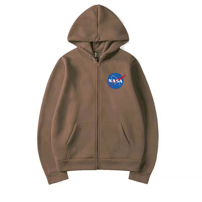 画像8: NASA logo zip-up hoodie Hoodie Sweatshirt ユニセックス男女兼用 ナサプリントジップアップスウェットパーカー トレーナー  (8)