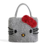 画像1: Kitty PVC Knit Square Tote Shoulder Crossbody Mini Bag　 キティーＰＶＣ編みスクエアトートショルダー クロスボディミニバッグ (1)