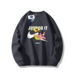 画像1: 25 JUST DO IT Later × Spongebob & Patrick print Sweat shirt ユニセックス 男女兼用 JUST DO IT Later スポンジボブ ＆ パトリック ブロークン スウォッシュプリント トレーナー (1)