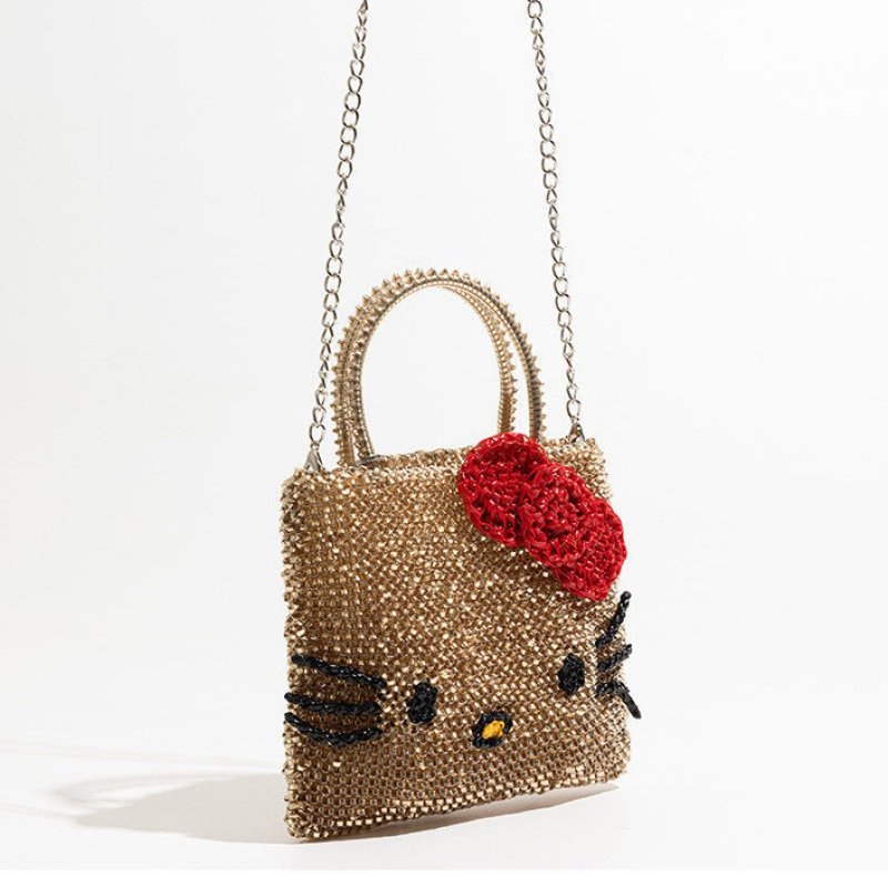 画像7: Kitty PVC Knit Square Tote Shoulder Crossbody Mini Bag　 キティーＰＶＣ編みスクエアトートショルダー クロスボディミニバッグ (7)