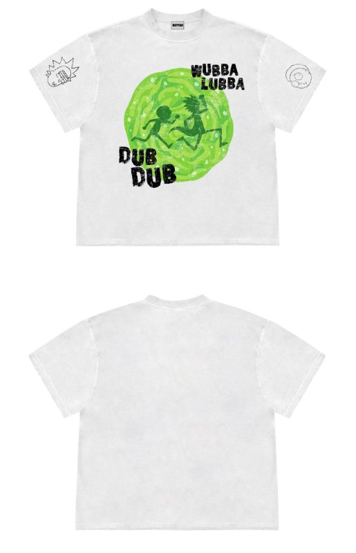 画像4: Rick and Morty Wubba Lubba Dub Dub  Short-Sleeve  T-Shirt  ユニセックス 男女兼用リックモーティWubba Lubba Dub Dubゴシゴシプリント半袖Tシャツ (4)