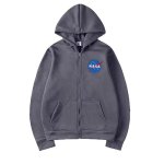 画像5: NASA logo zip-up hoodie Hoodie Sweatshirt ユニセックス男女兼用 ナサプリントジップアップスウェットパーカー トレーナー  (5)