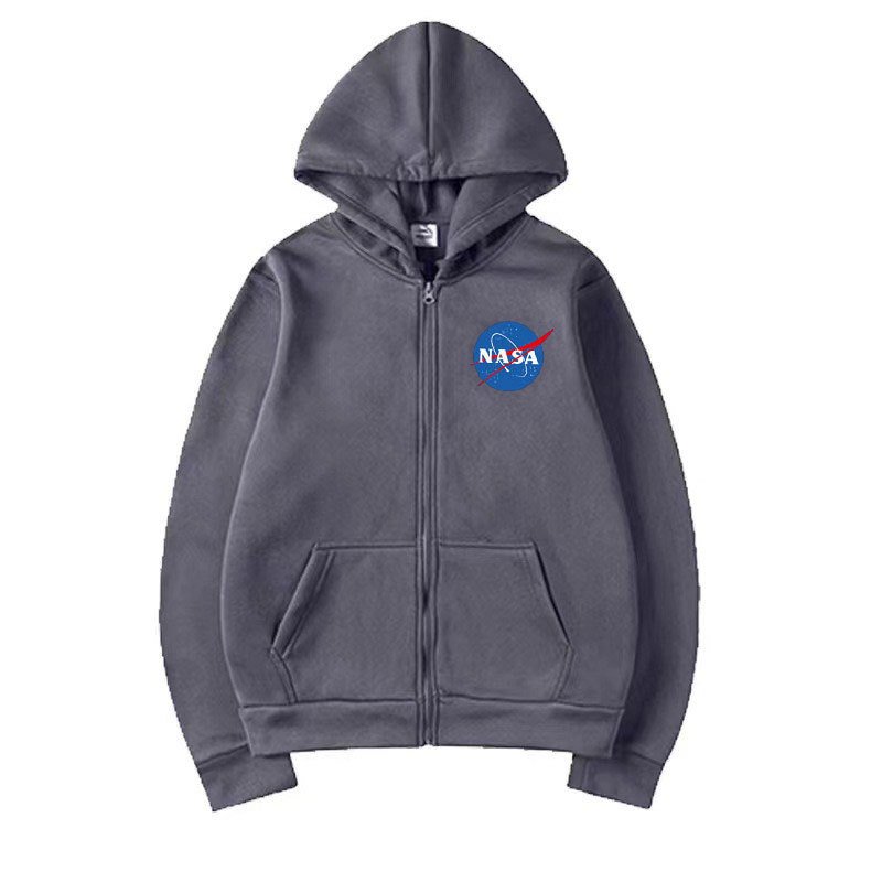 画像5: NASA logo zip-up hoodie Hoodie Sweatshirt ユニセックス男女兼用 ナサプリントジップアップスウェットパーカー トレーナー  (5)
