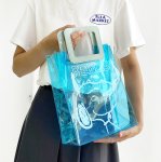 画像2: Snoopy PVC Transparent Tote Shopping Eco Bag スヌーピー透明ブルートートショッピングエコバッグ (2)