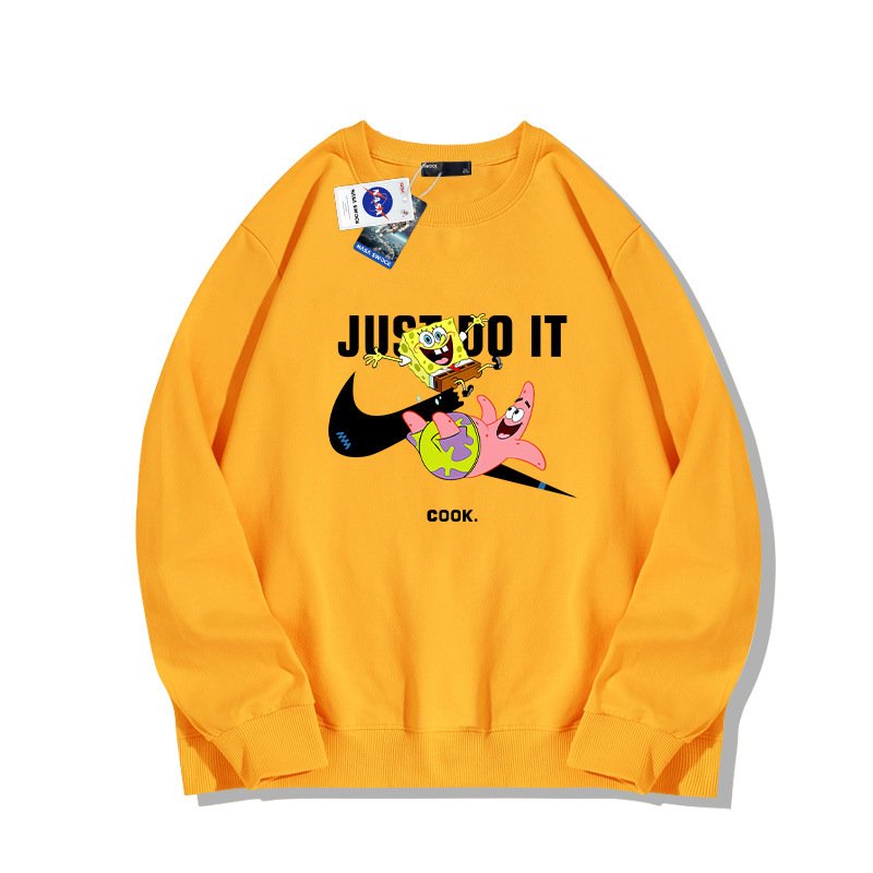画像2: 25 JUST DO IT Later × Spongebob & Patrick print Sweat shirt ユニセックス 男女兼用 JUST DO IT Later スポンジボブ ＆ パトリック ブロークン スウォッシュプリント トレーナー (2)