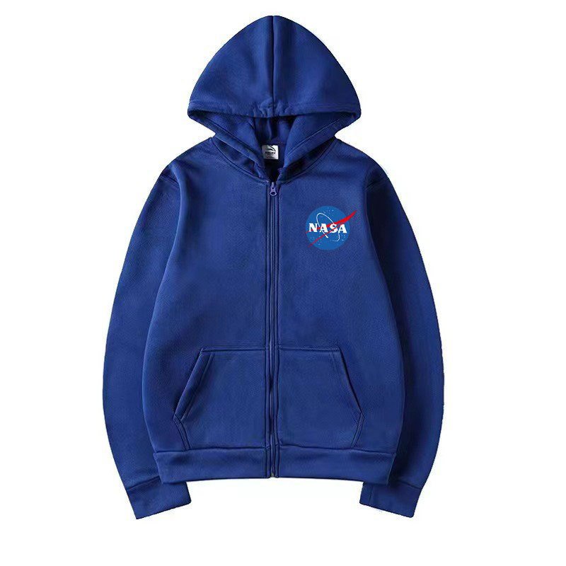 画像3: NASA logo zip-up hoodie Hoodie Sweatshirt ユニセックス男女兼用 ナサプリントジップアップスウェットパーカー トレーナー  (3)