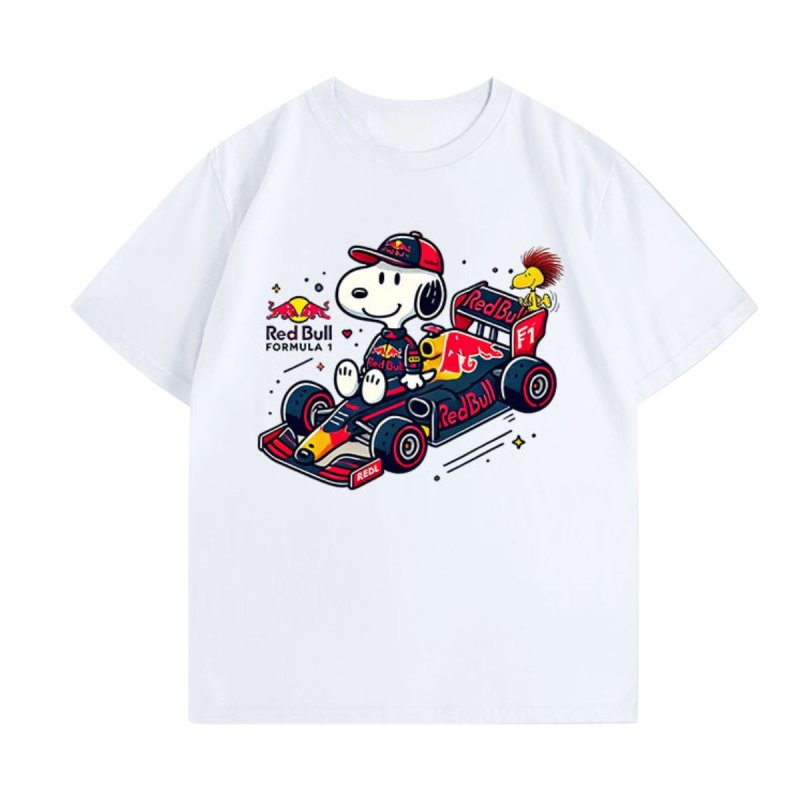 画像3: Snoopy x F1 racing car round neck short sleeve T-shirt  ユニセックス 男女兼用 スヌーピー× F1 レーシングカー プリントラウンドネック Tシャツ (3)