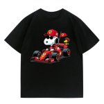 画像2: Snoopy x F1 racing car round neck short sleeve T-shirt  ユニセックス 男女兼用 スヌーピー× F1 レーシングカー プリントラウンドネック Tシャツ (2)