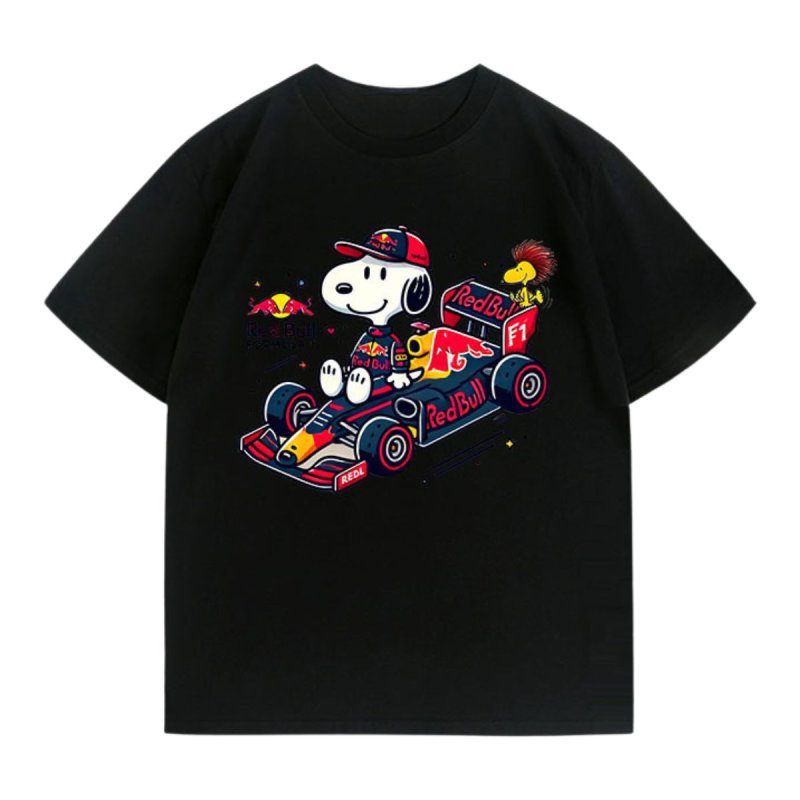 画像4: Snoopy x F1 racing car round neck short sleeve T-shirt  ユニセックス 男女兼用 スヌーピー× F1 レーシングカー プリントラウンドネック Tシャツ (4)
