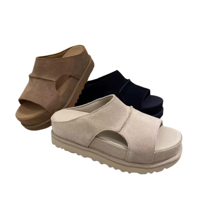 画像4: Platform wedge sandals　 プラットフォームウェッジレザーサンダル スリッパ (4)