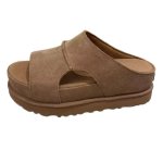 画像1: Platform wedge sandals　 プラットフォームウェッジレザーサンダル スリッパ (1)