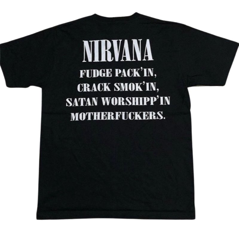 画像2: Nirvana Illustration Vintage StylePrint round neck short sleeve T-shirt  ユニセックス 男女兼用ニルヴァーナイラストヴィンテージスタイル プリントラウンドネック Tシャツ (2)