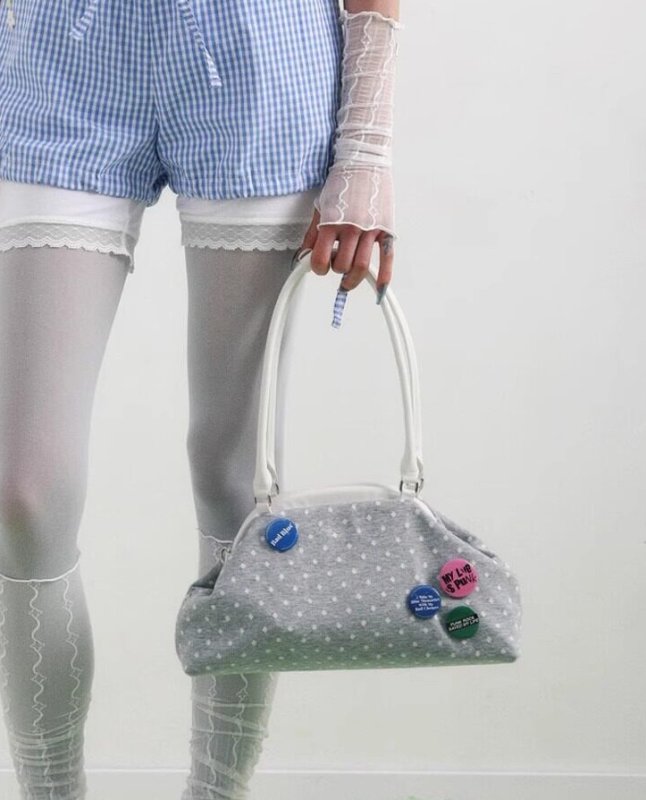 画像5: Leopard print polka dot dumpling tote shoulder underarm bag　 レオパードドットダンプリングトートショルダー アンダーアームバッグ (5)