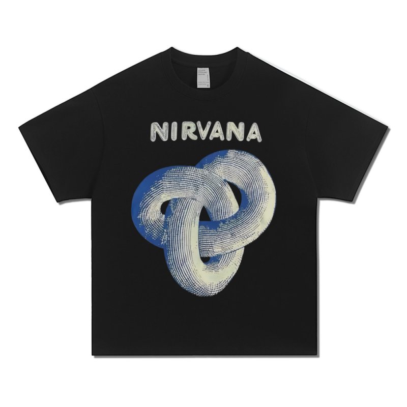 画像1: Unisex Vintage Design NIRVANA Mobius Printed T-shirt  男女兼用 ユニセックス ヴィンテージ デザイン ニルヴァーナメビウスプリント Tシャツ  (1)