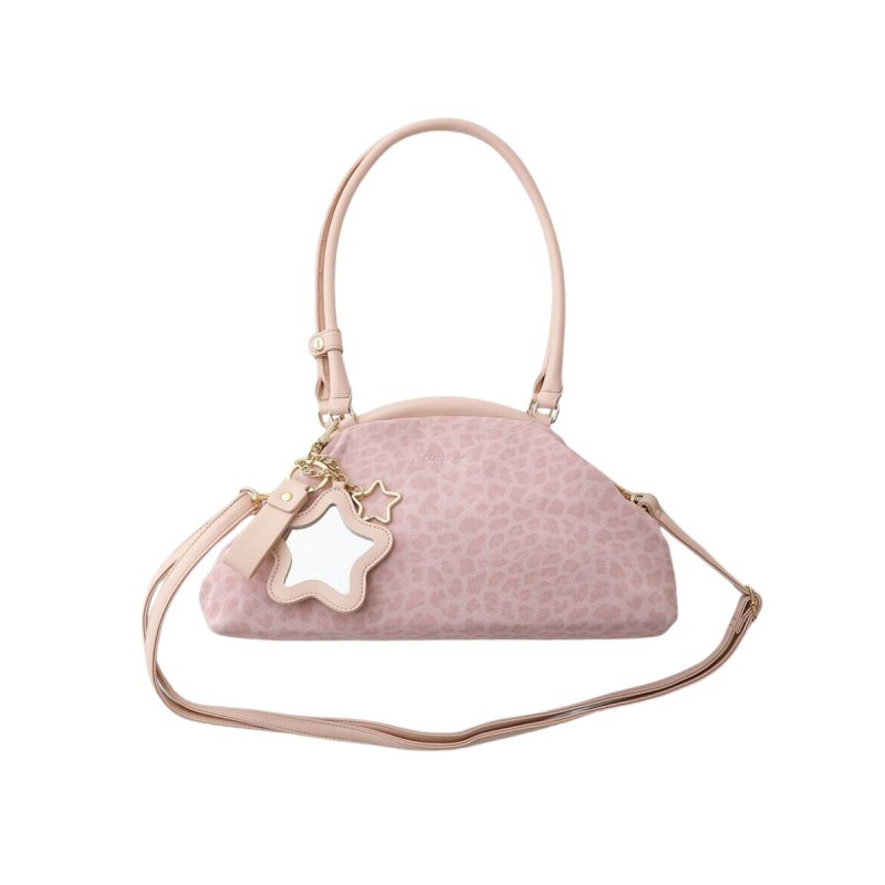 画像2: Leopard print polka dot dumpling tote shoulder underarm bag　 レオパードドットダンプリングトートショルダー アンダーアームバッグ (2)